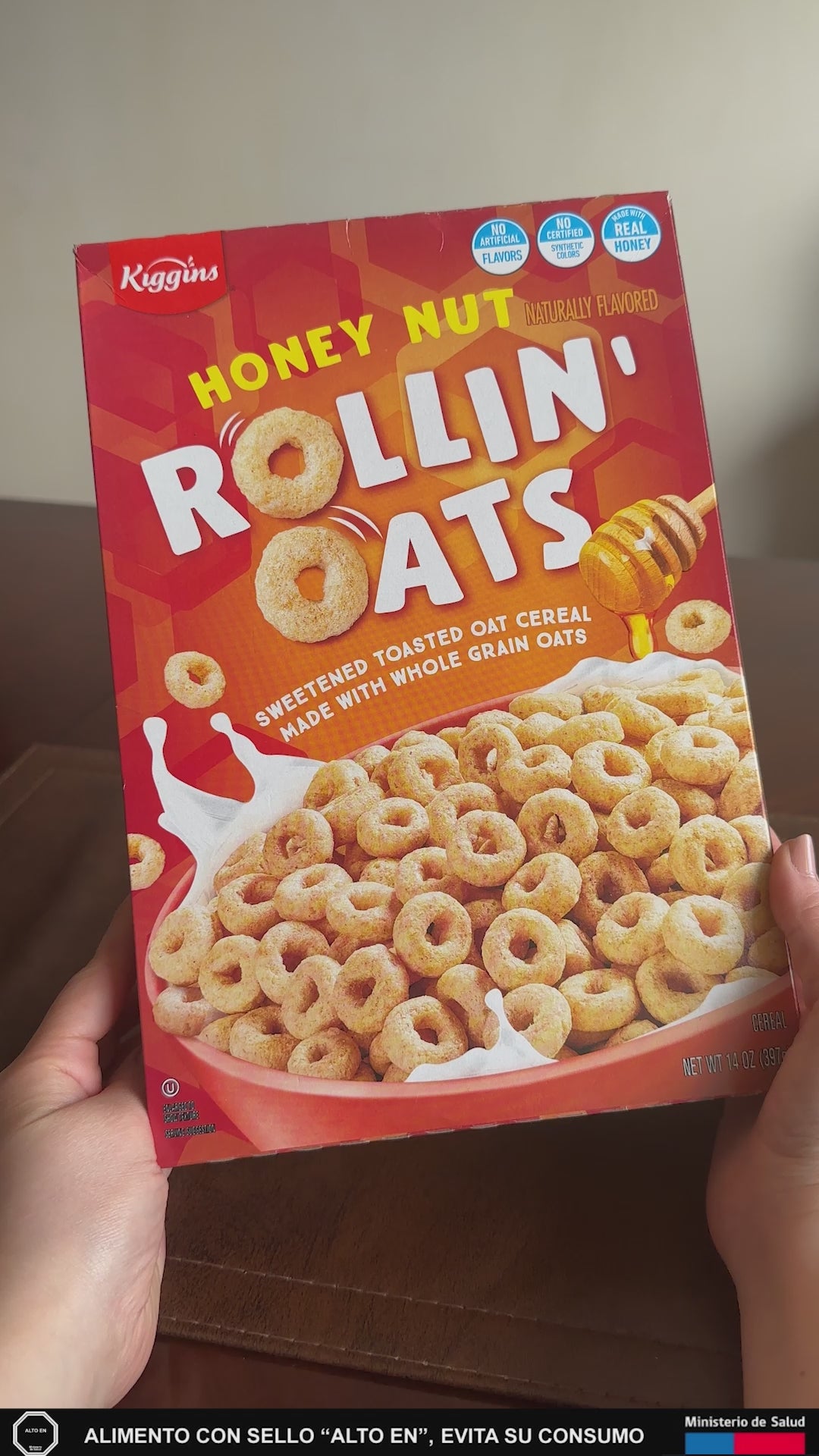 Cereal Honey Nut Rollin Oats Kiggins 397 g