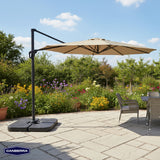 Set Quitasol de Terraza Aluminio Toscana 3M 360° Canberra 1 un con Base Plástica