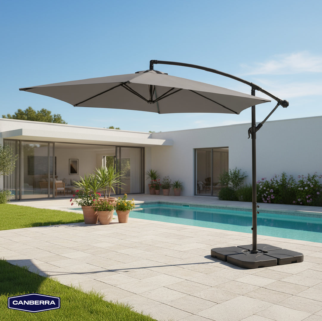 Set Quitasol de Terraza Capri 3M Canberra 1 un con Base Plástica