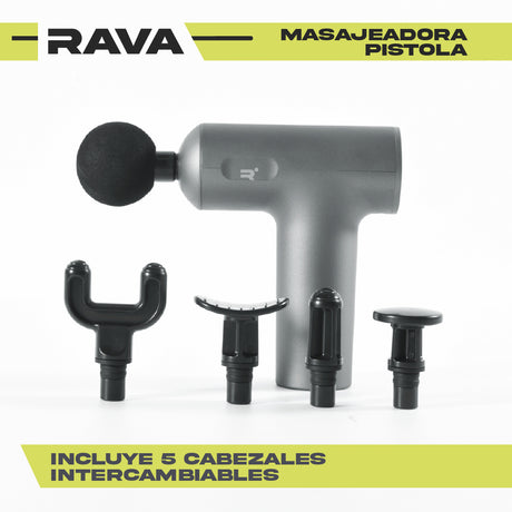 Pistola de Masajes PRO 5 Cabezales Rava 1 un