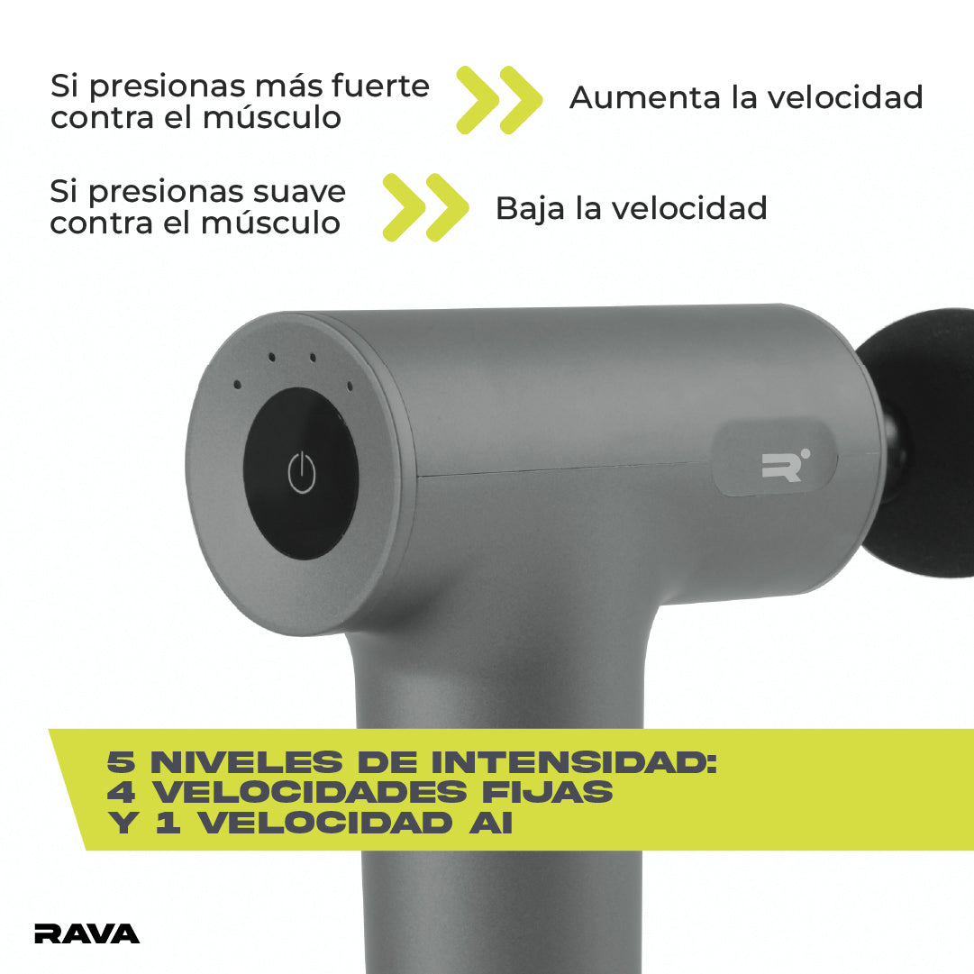 Pistola de Masajes PRO 5 Cabezales Rava 1 un
