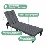 Reposera Reclinable Madera Plástica BlackWood 189 x 58 cm Sunseeker 1 un