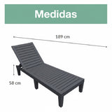 Reposera Reclinable Madera Plástica BlackWood 189 x 58 cm Sunseeker 1 un