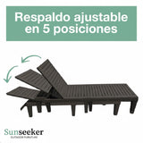 Reposera Reclinable Madera Plástica BlackWood 189 x 58 cm Sunseeker 1 un