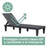 Reposera Reclinable Madera Plástica BlackWood 189 x 58 cm Sunseeker 1 un