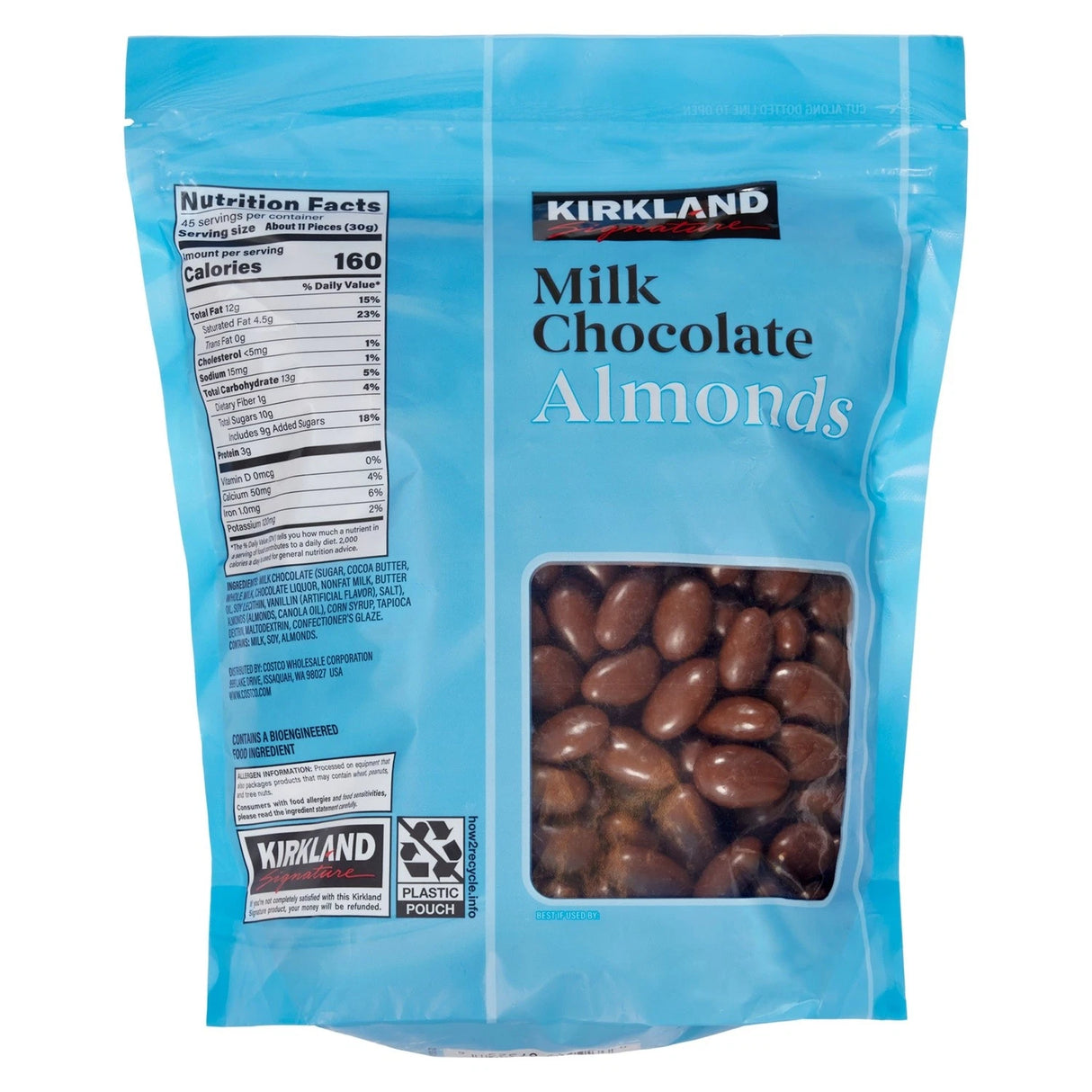 Almendras Bañadas en Chocolate Kirkland 1.36 Kg