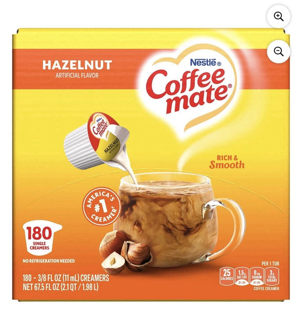 Crema para Café Individual Avellana Coffee-Mate Nestle 180 x 11 ml