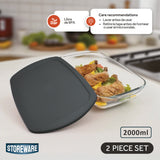Fuente Hornear Vidrio 2L con Tapa Storeware 1 un