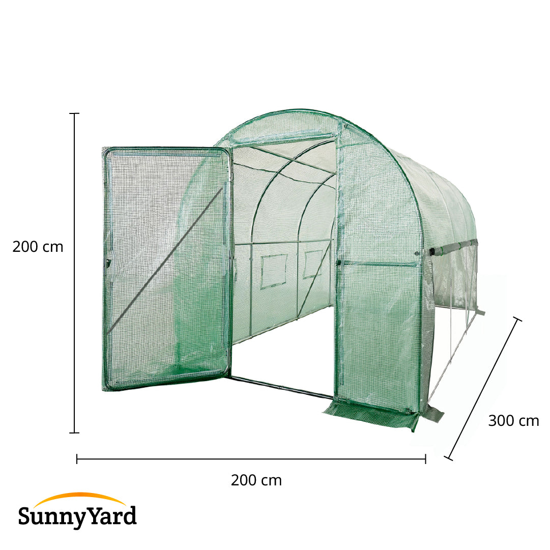 Invernadero Tunel Exteriores con Puerta 2 x 3 m SunnyYard 1 un