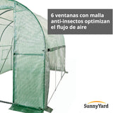 Invernadero Tunel Exteriores con Puerta 2 x 3 m SunnyYard 1 un