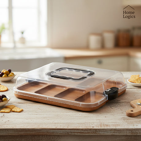 Tabla Aperitivo Portátil con Tapa Acacia Home Logics 1 un
