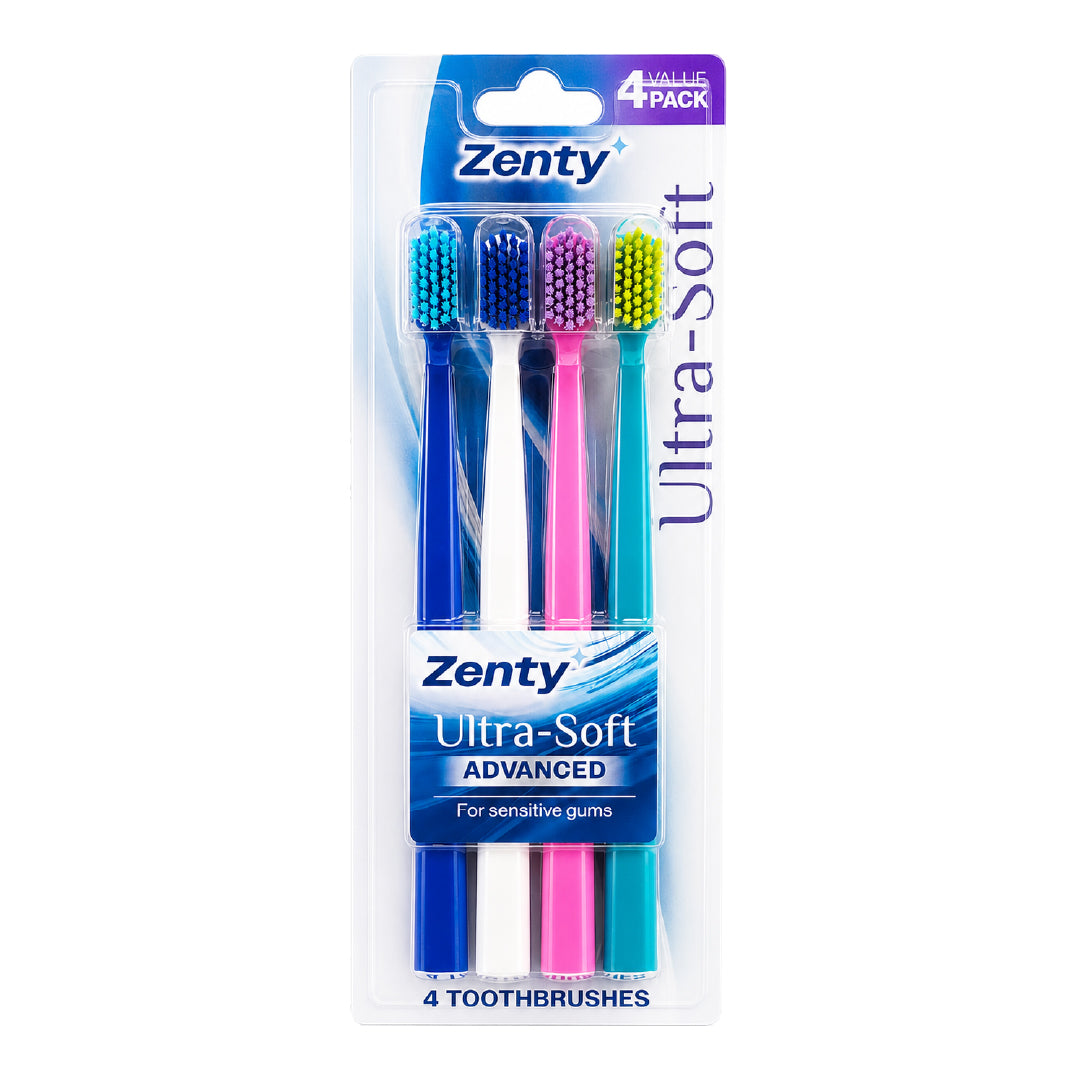 Pack 4 un. Cepillo De Dientes con Tapa Zenty Advanced Ultra-Soft 1 Un 4 un